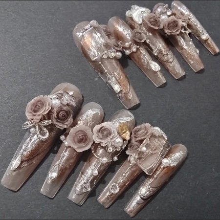 IMG_2762 Floral con diamantes extra largo