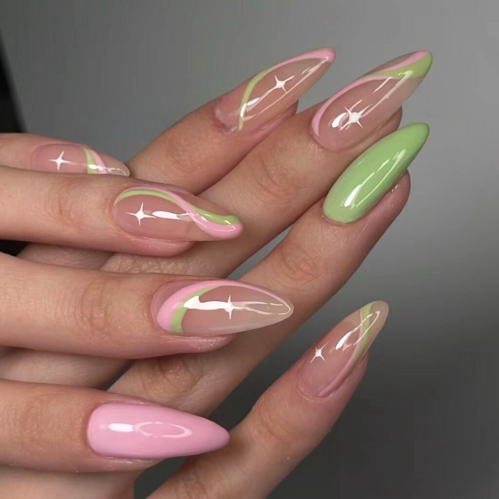 Uñas postizas press on para primavera y verano.