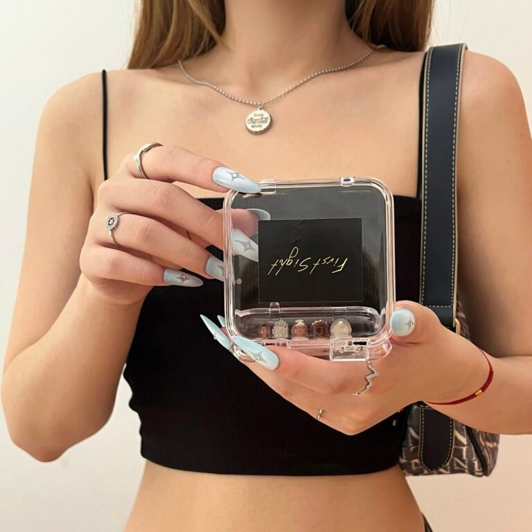 Uñas postizas press on para verano casual denim