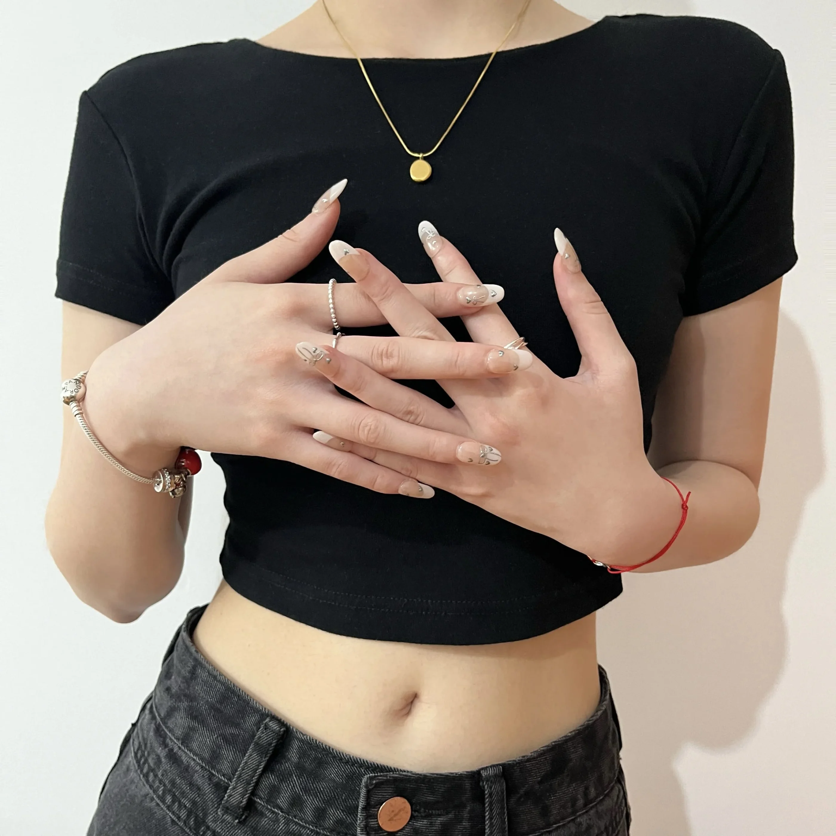 Francesas rosas-3 Uñas postizas press on clásicas francesas.